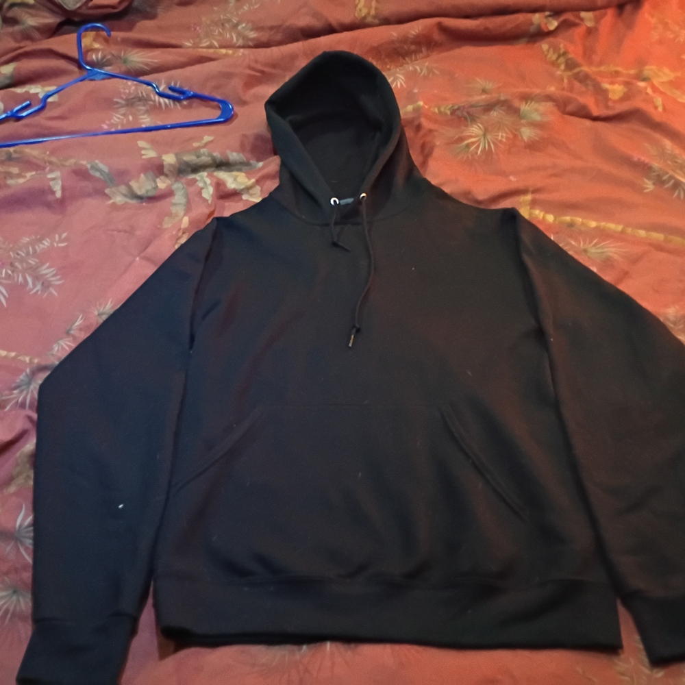 Athletic Works Black Men's Pullover Hoodie with Kangaroo Pocket